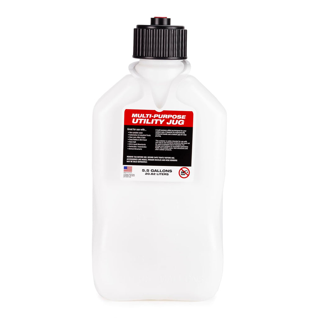5.5 Gallon Utility Container with 14 Inch Hose, White (4 Pack) F64886
