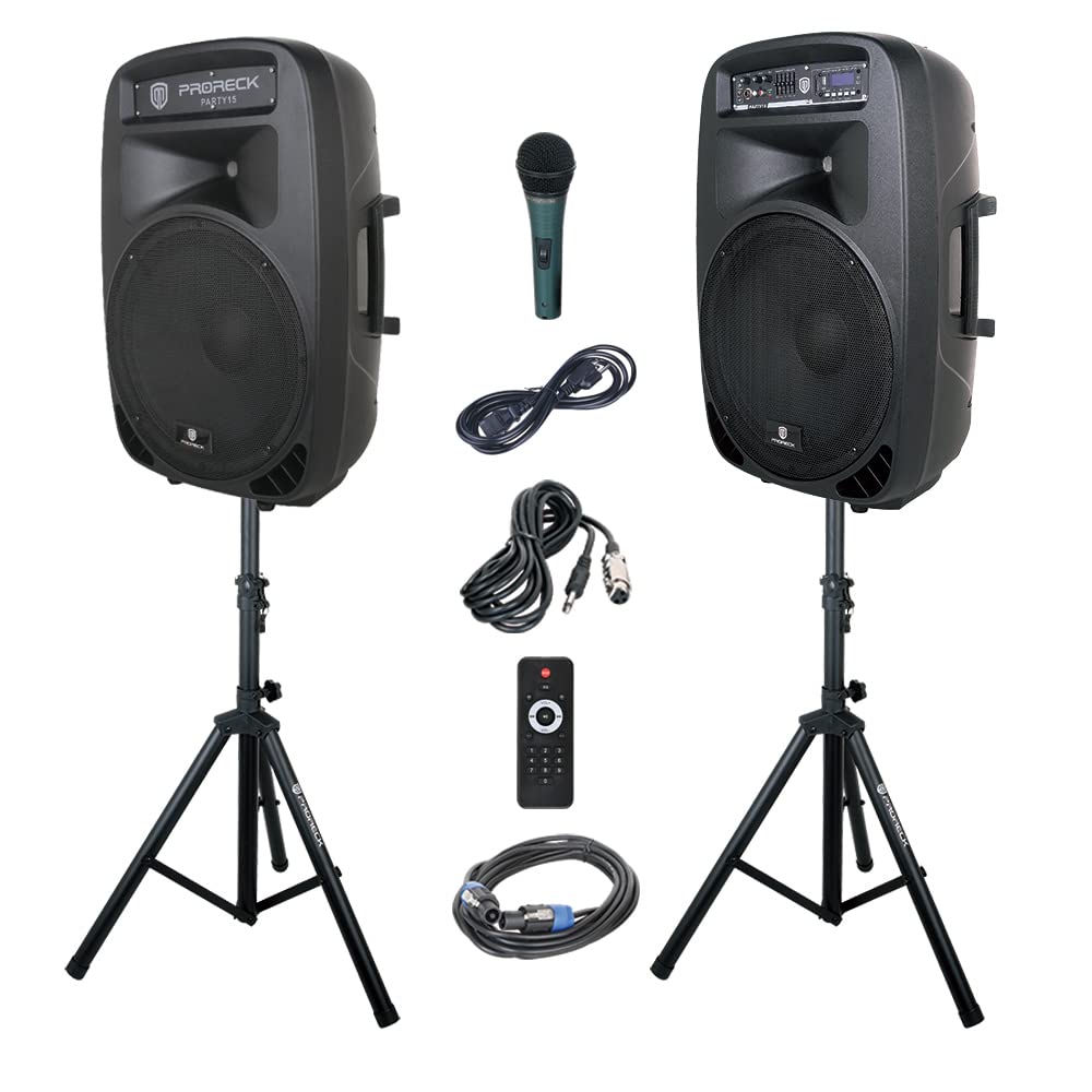 15-Inch 2000 Watt 2-Way Powered PA Speaker System N2702