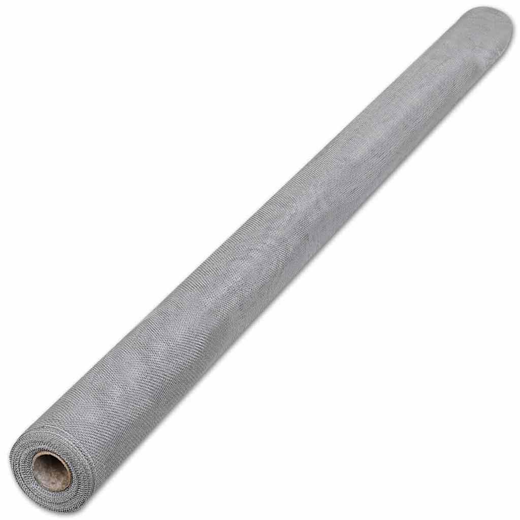Aluminum Mesh Screen 39.4x196.9 Inches Silver T4253