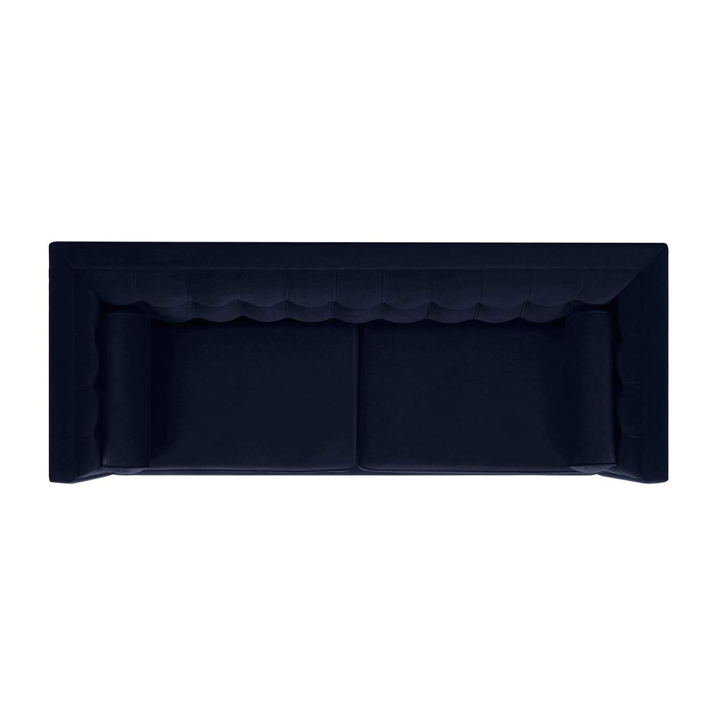 Dark Navy Blue Performance Velvet Tufted Sofa X3285