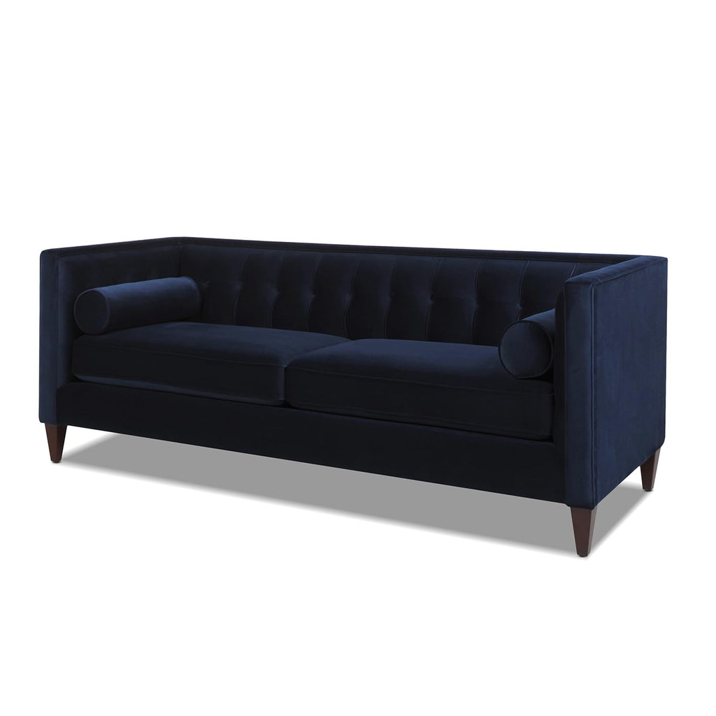 Dark Navy Blue Performance Velvet Tufted Sofa X3285