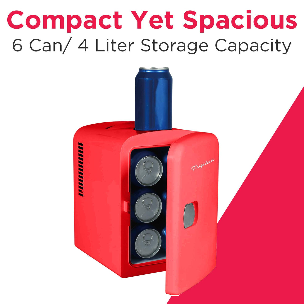 Portable Mini Fridge Cooler, 4 Liter, Red Y631724