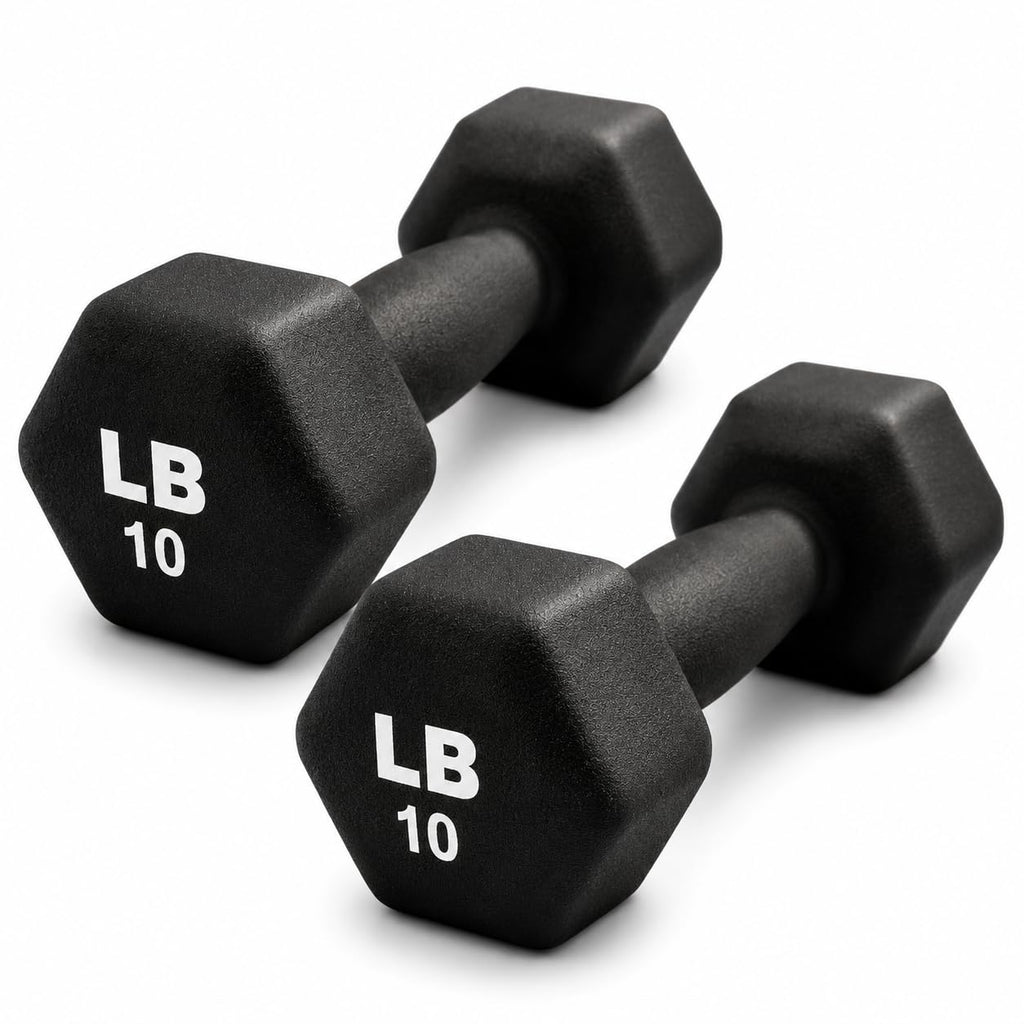 Neoprene Hexagon Dumbbells with Cast Ergo Handle L875