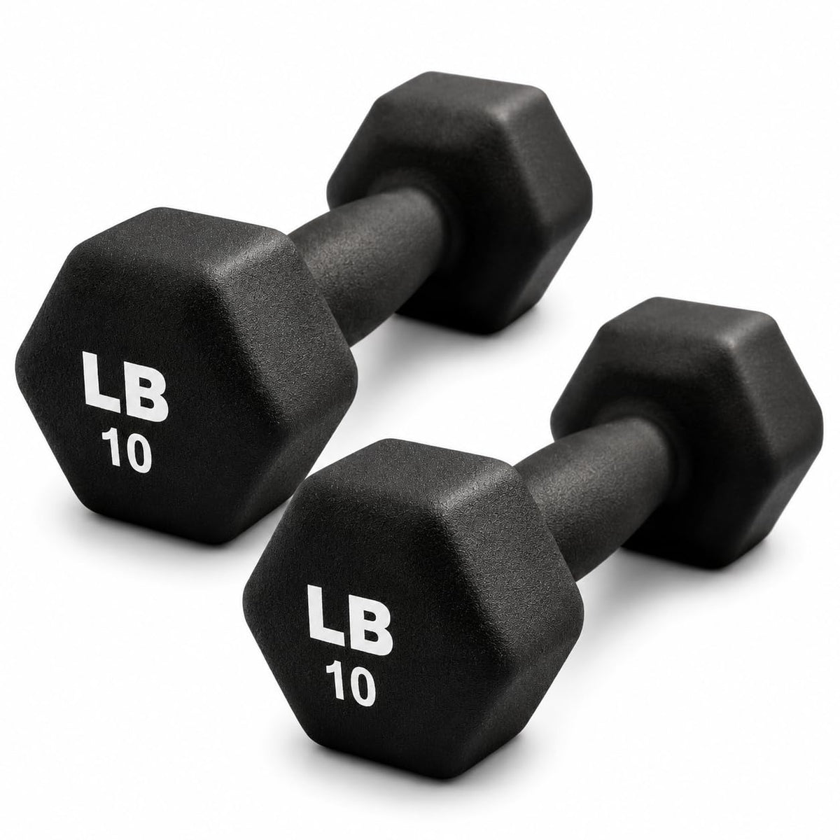 Neoprene Hexagon Dumbbells with Cast Ergo Handle L875