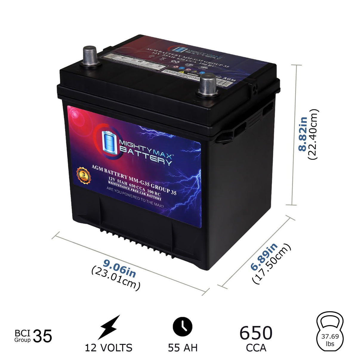 12V 55Ah AGM Replacement Battery N867222