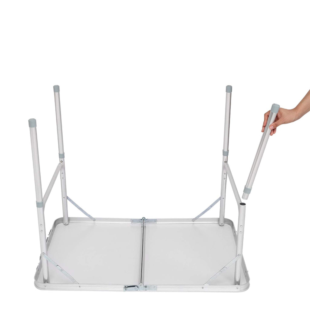 Folding Aluminum Camping Table White 3 FT Y4638