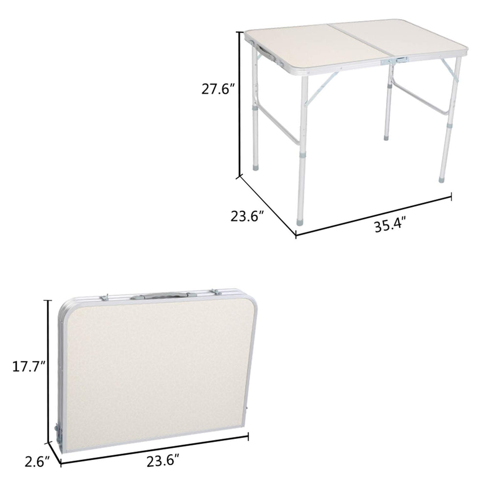 Folding Aluminum Camping Table White 3 FT Y4638