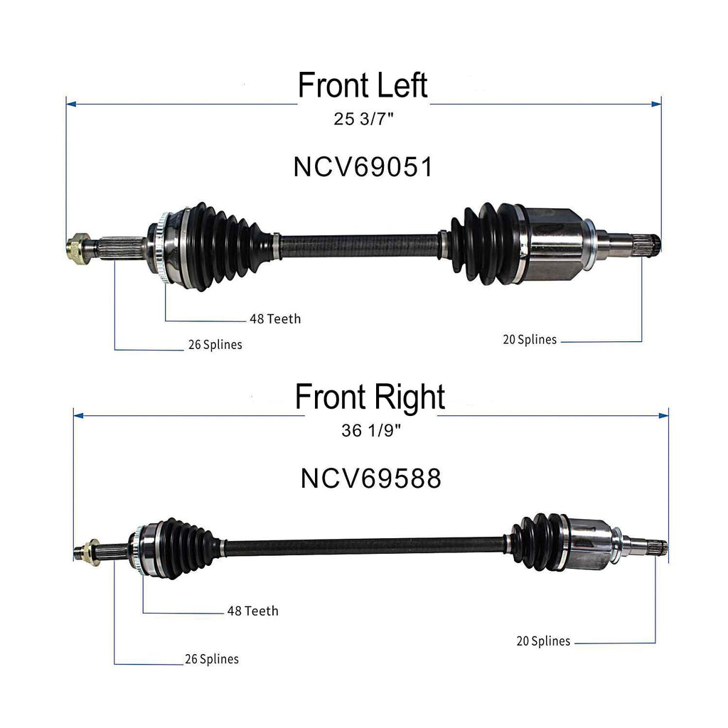 Front CV Axle Shaft FWD Y752030
