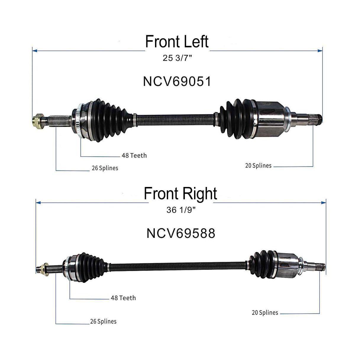 Front CV Axle Shaft FWD Y752030