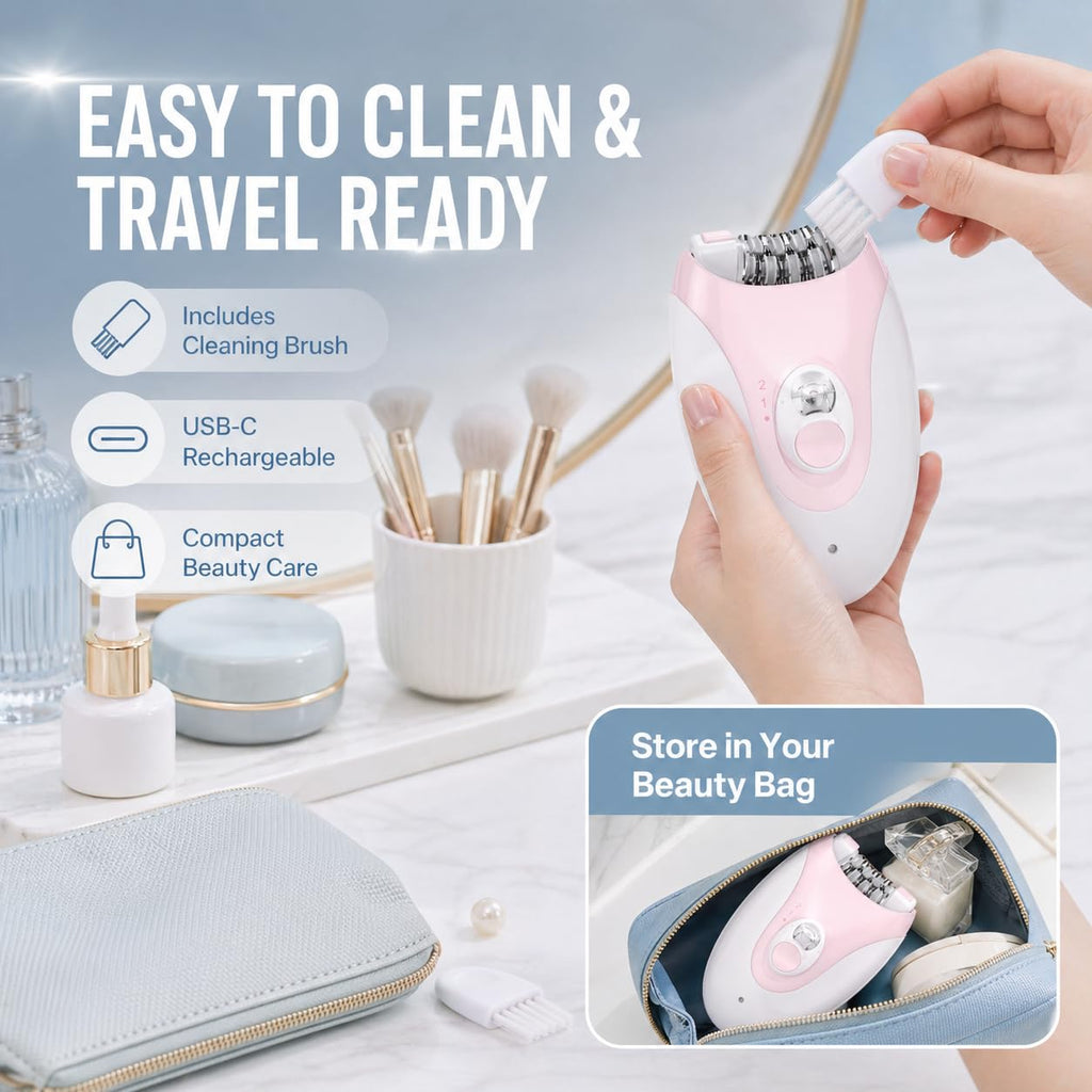Electric Epilator with 36 Tweezers, 2 Speed Cordless USB Q9969