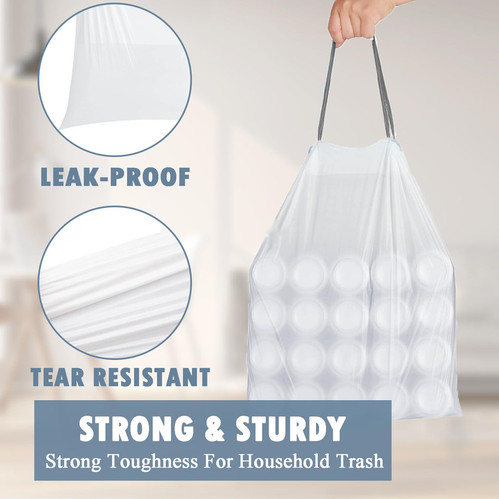 4 Gallon Drawstring Trash Bags 57 Count White O121