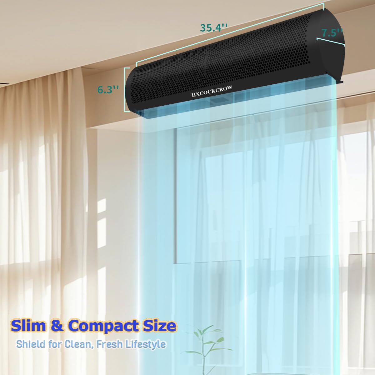 36'' Matte Black 2-Speed Air Curtain Q735