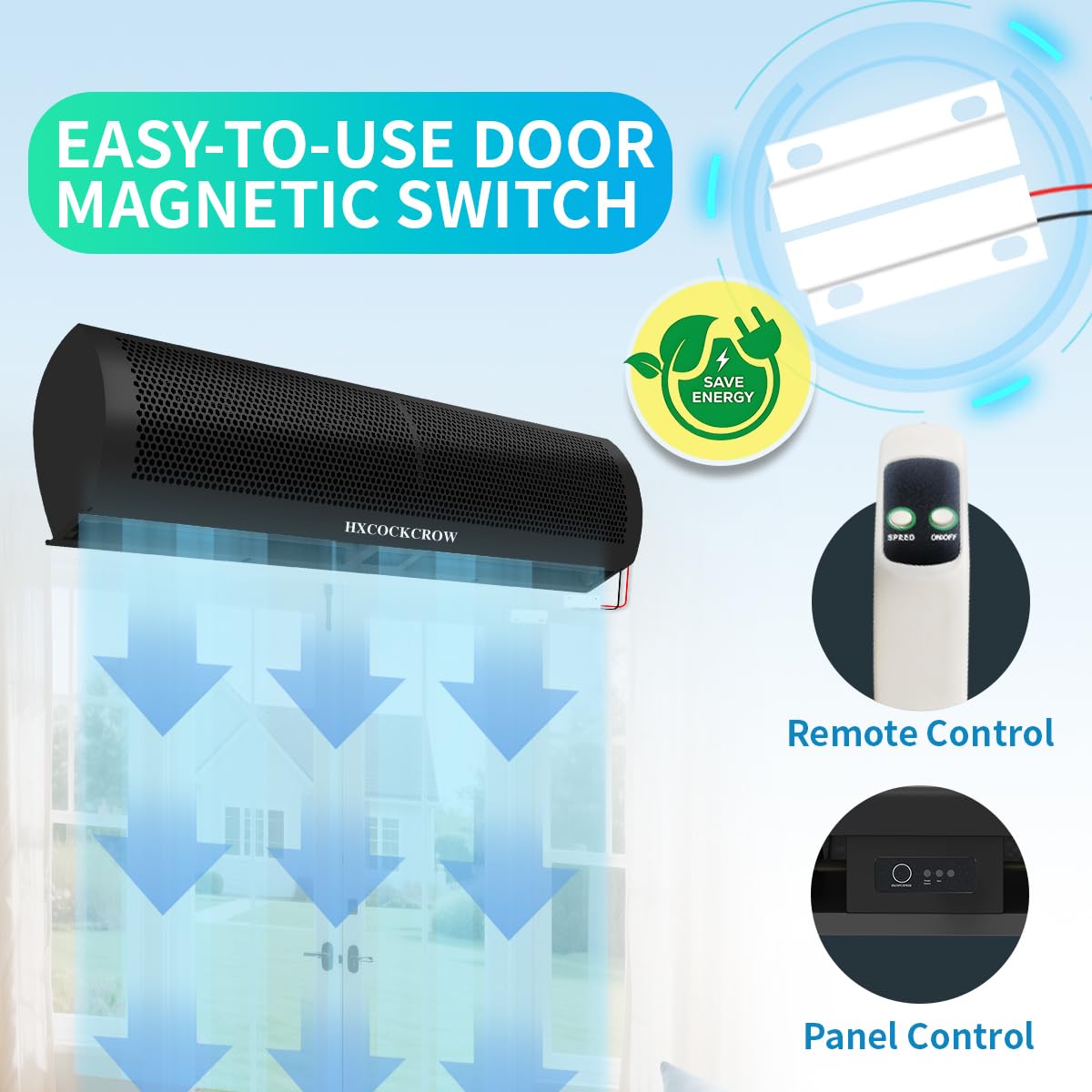 36'' Matte Black 2-Speed Air Curtain Q735