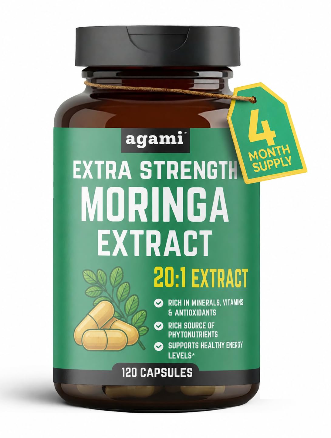Moringa Capsules 400mg 20:1 Extract 120 Capsules I48594