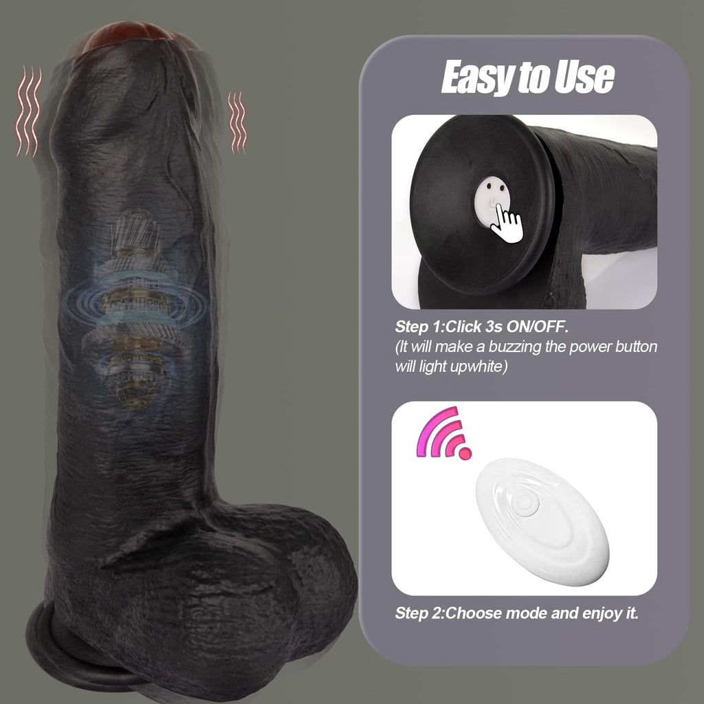 Black Realistic Dildo Vibrator C66625