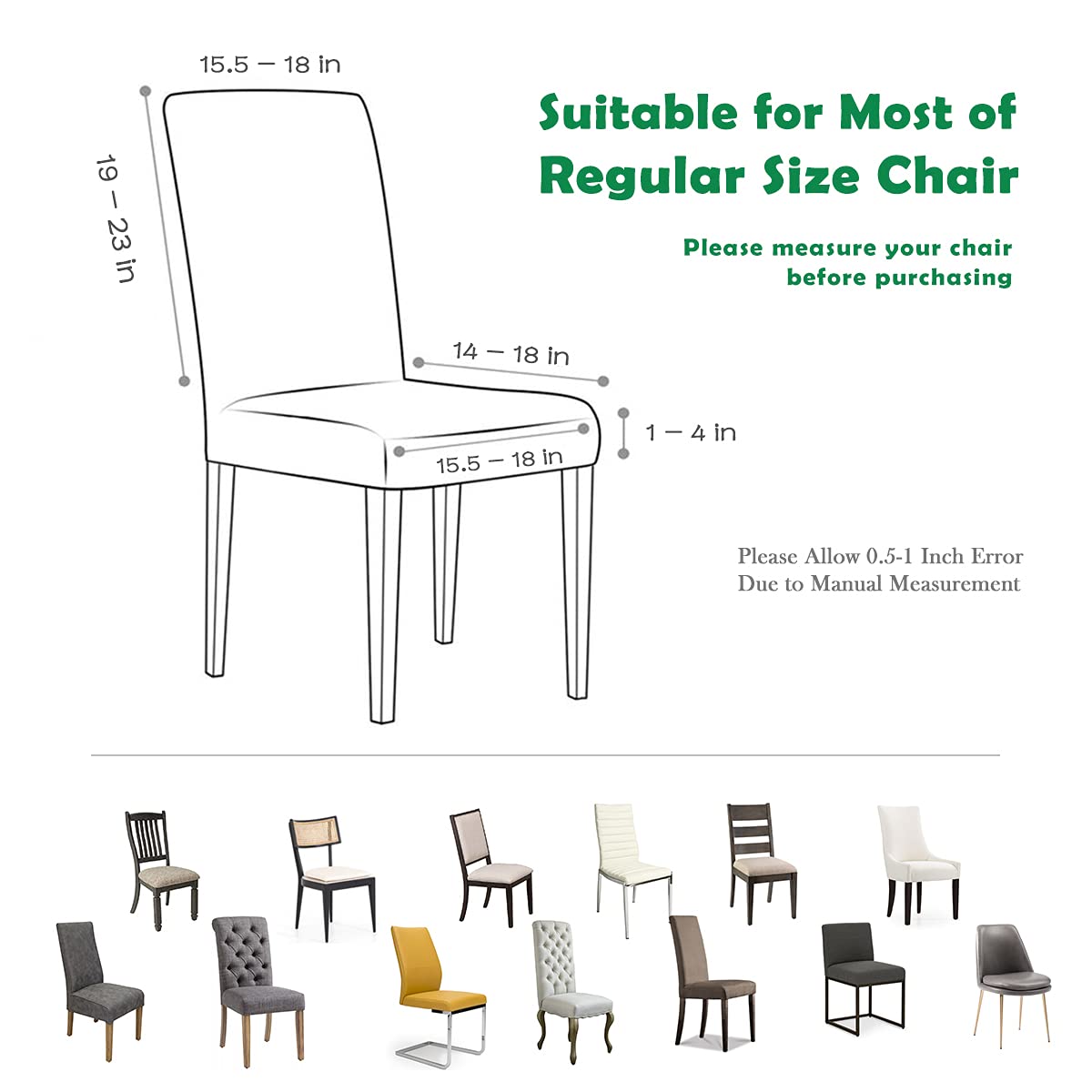 Black 6 Pack Dining Chair Covers J3144