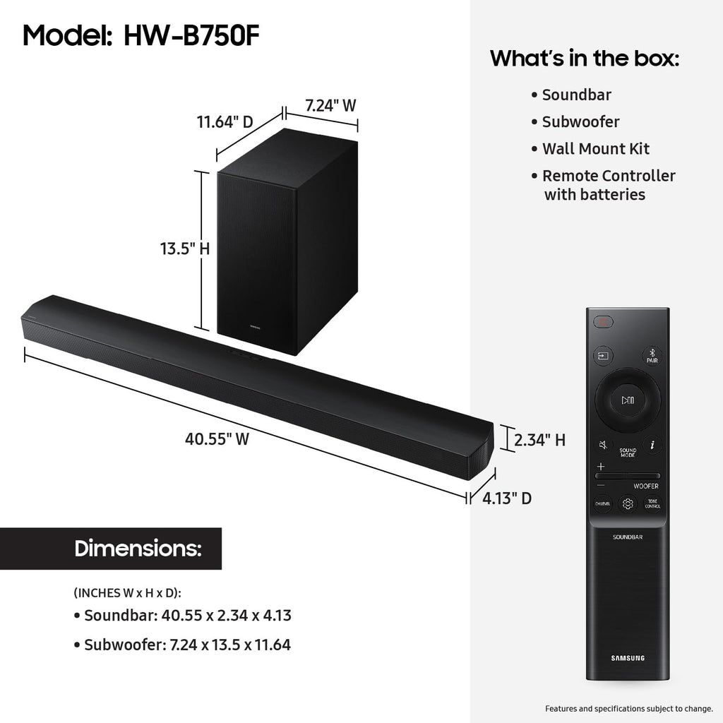 5.1 ch Soundbar with Subwoofer T377