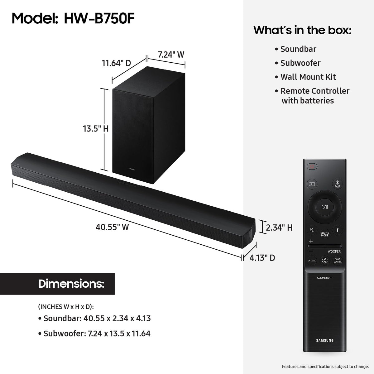 5.1 ch Soundbar with Subwoofer T377