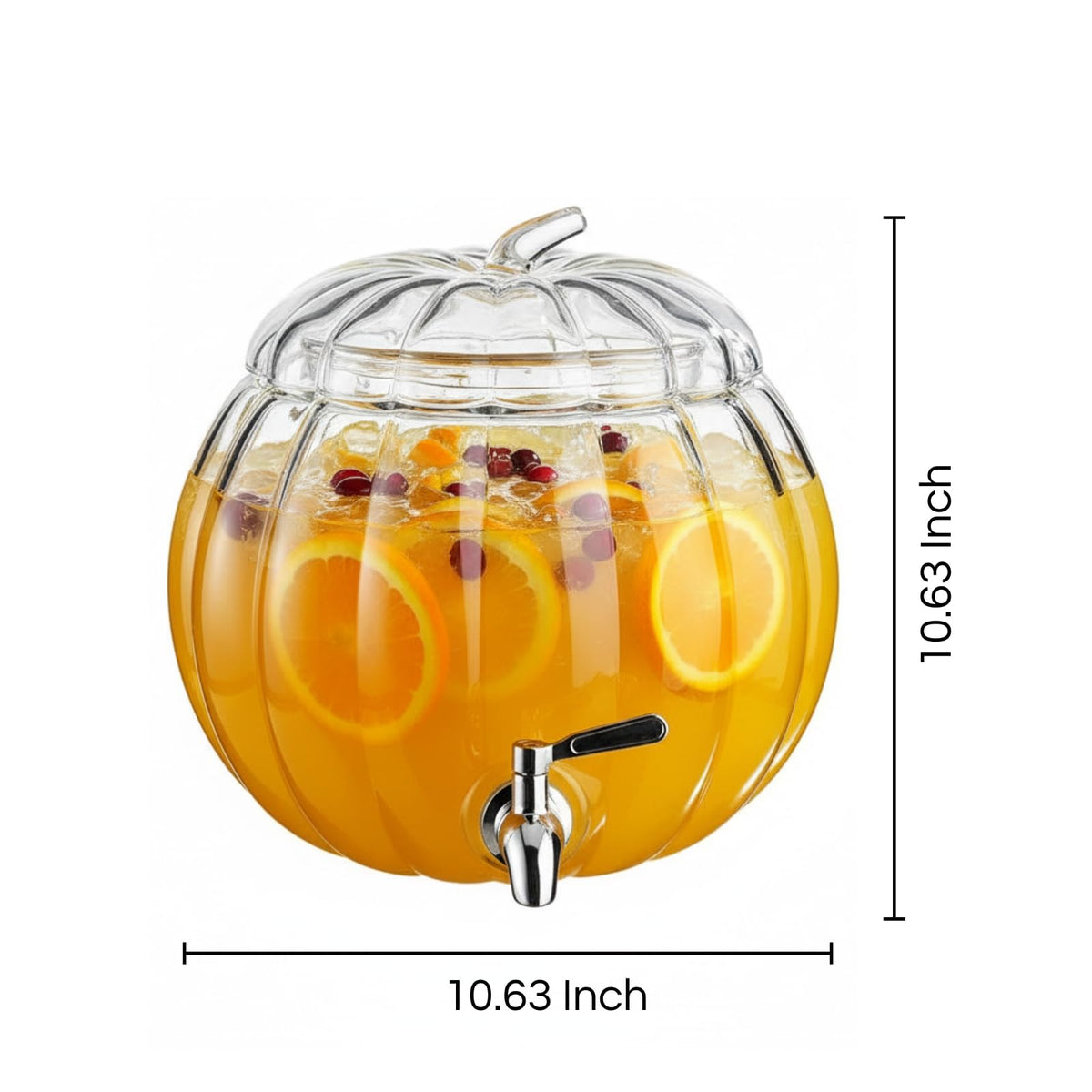 Glass Pumpkin Drink Dispenser 2 Gallon L6431