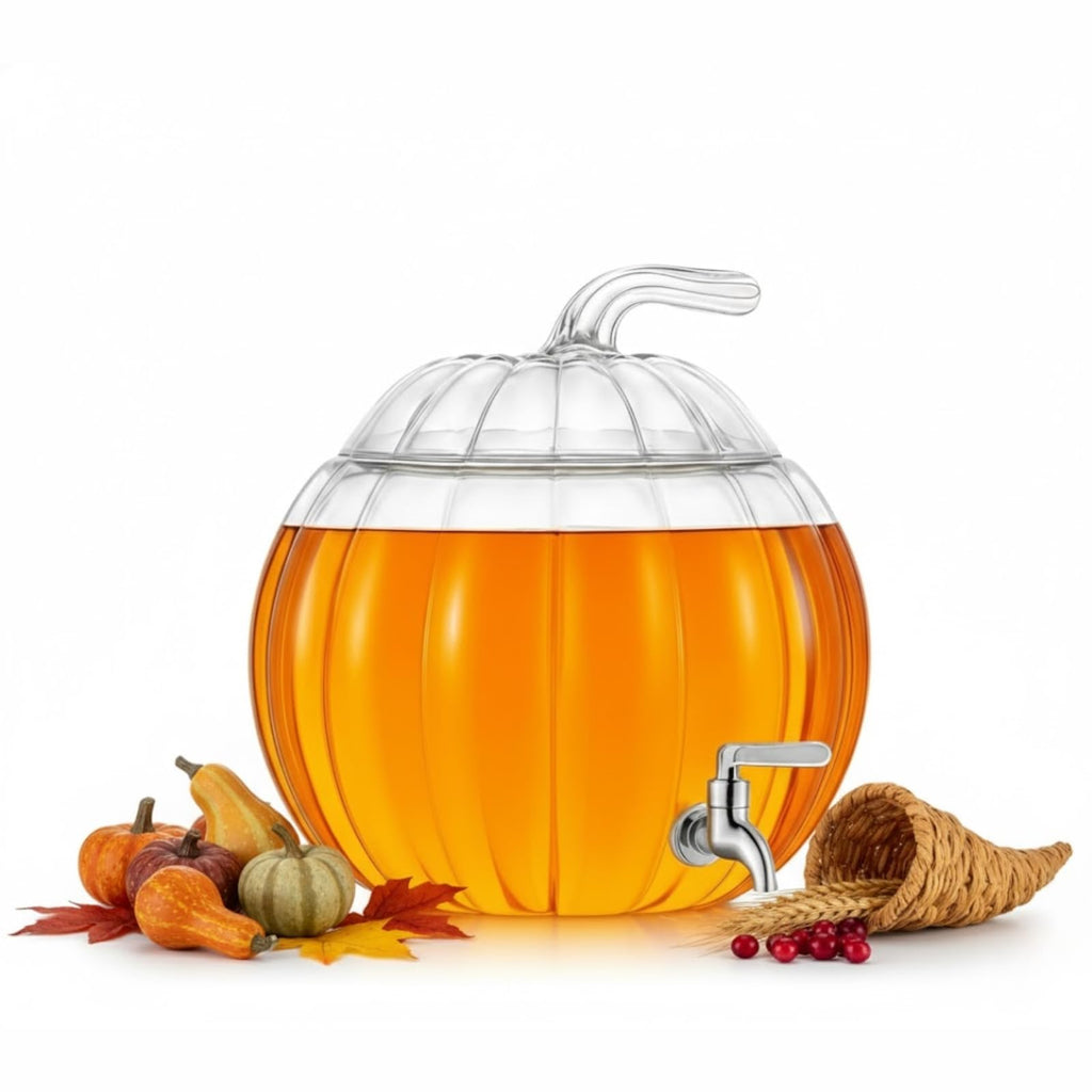 Glass Pumpkin Drink Dispenser 2 Gallon L6431