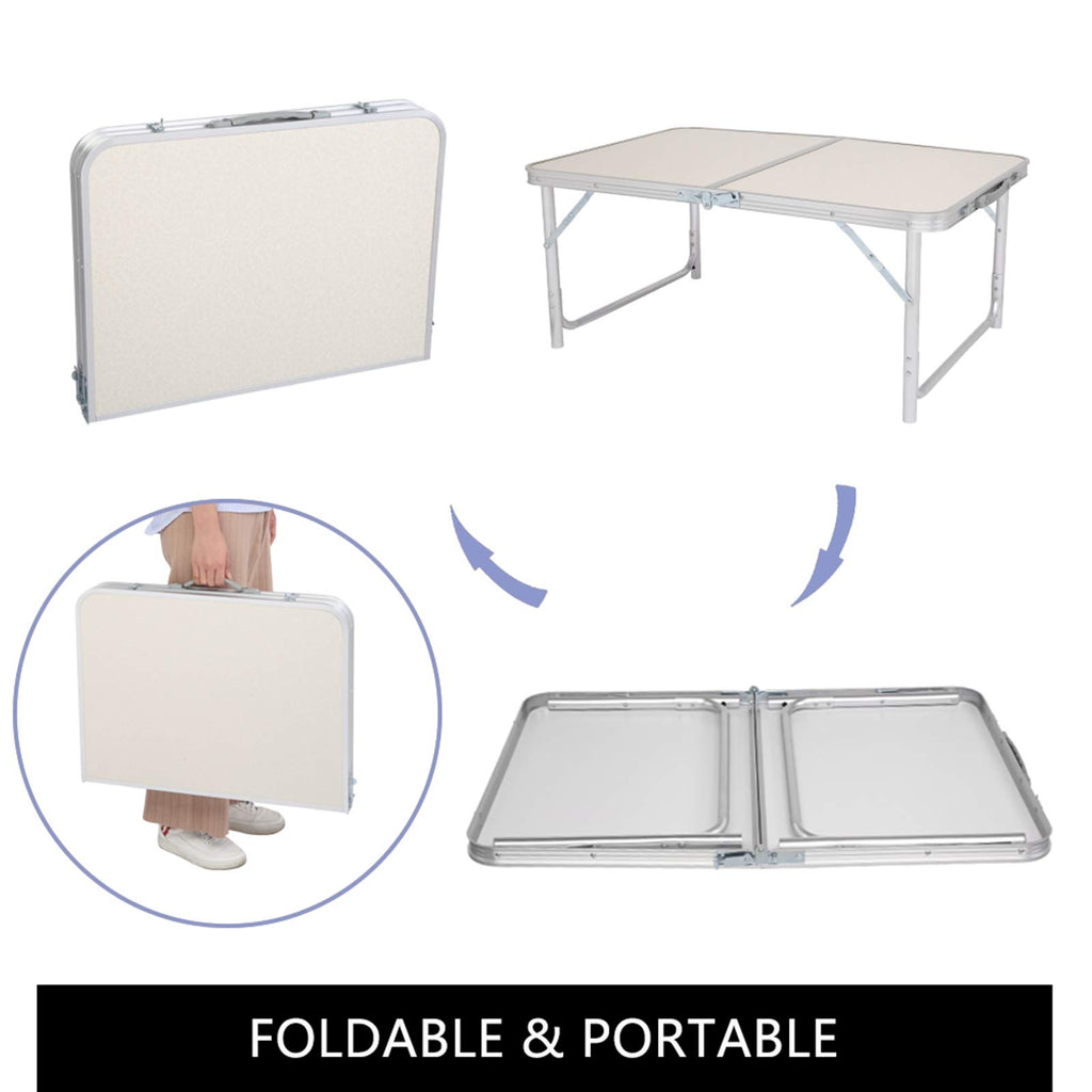 Folding Aluminum Camping Table White 3 FT Y4638