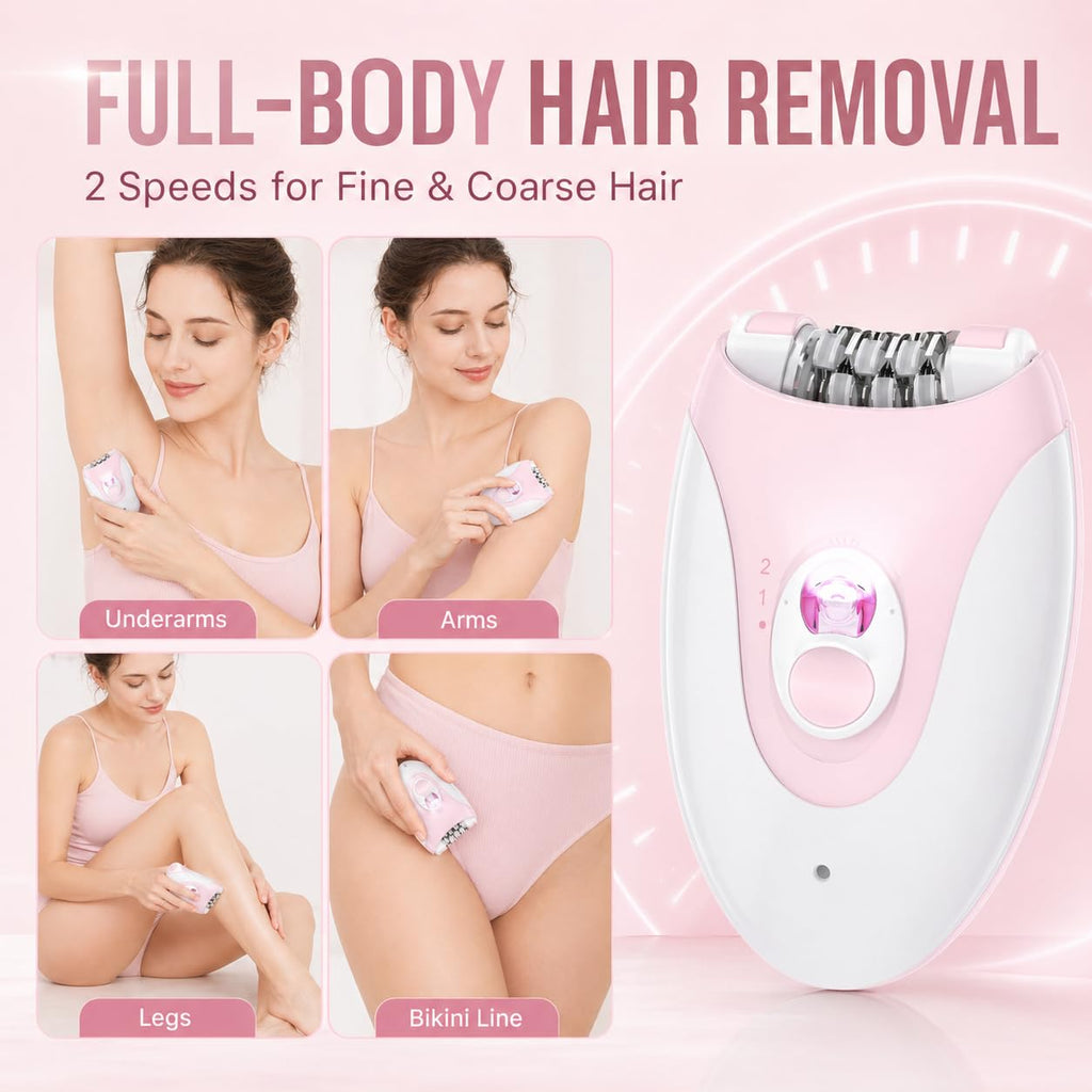 Electric Epilator with 36 Tweezers, 2 Speed Cordless USB Q9969