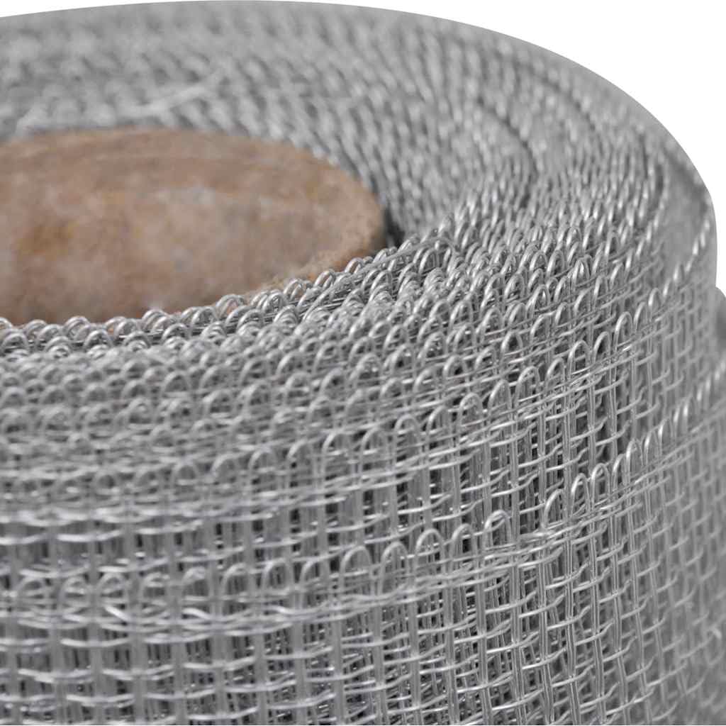 Aluminum Mesh Screen 39.4x196.9 Inches Silver T4253