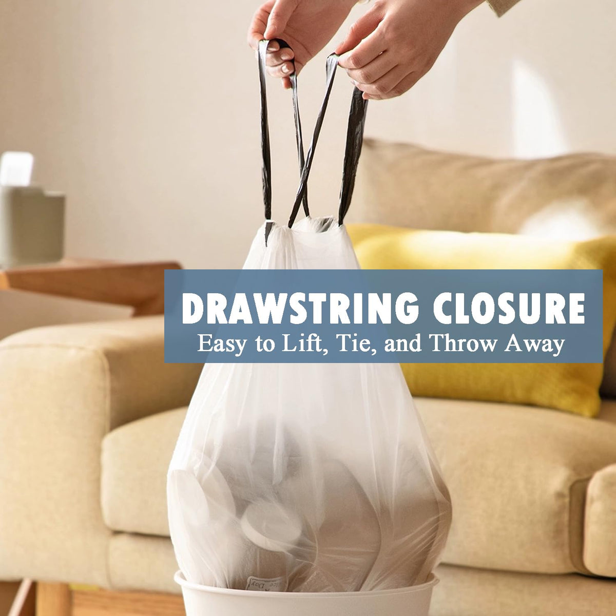 4 Gallon Drawstring Trash Bags 57 Count White O121