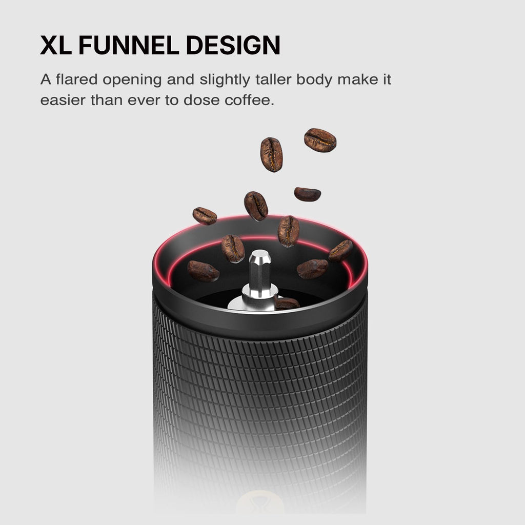 Manual Coffee Grinder with Conical Burr, Portable Hand Coffee Mill - Black N629