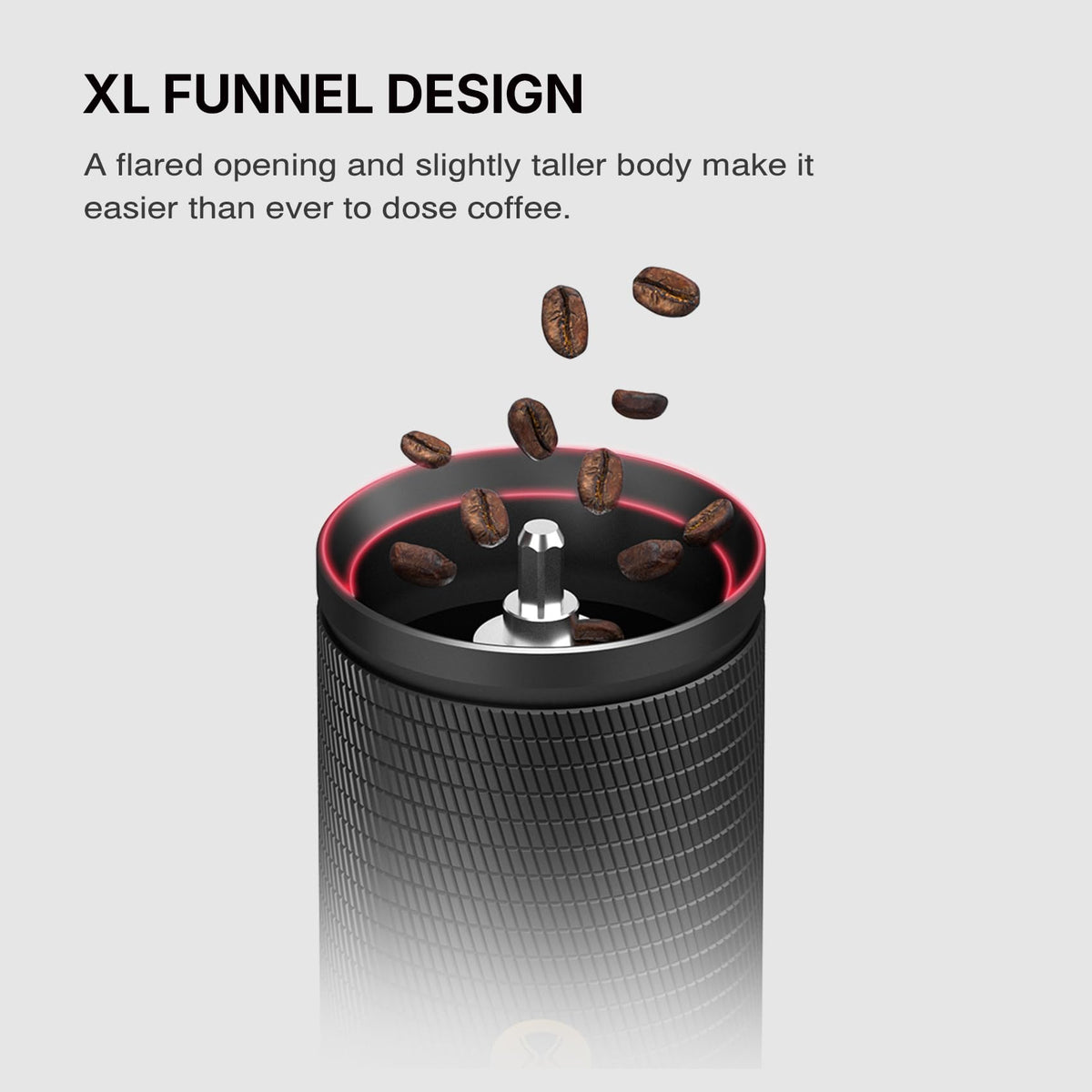Manual Coffee Grinder with Conical Burr, Portable Hand Coffee Mill - Black N629