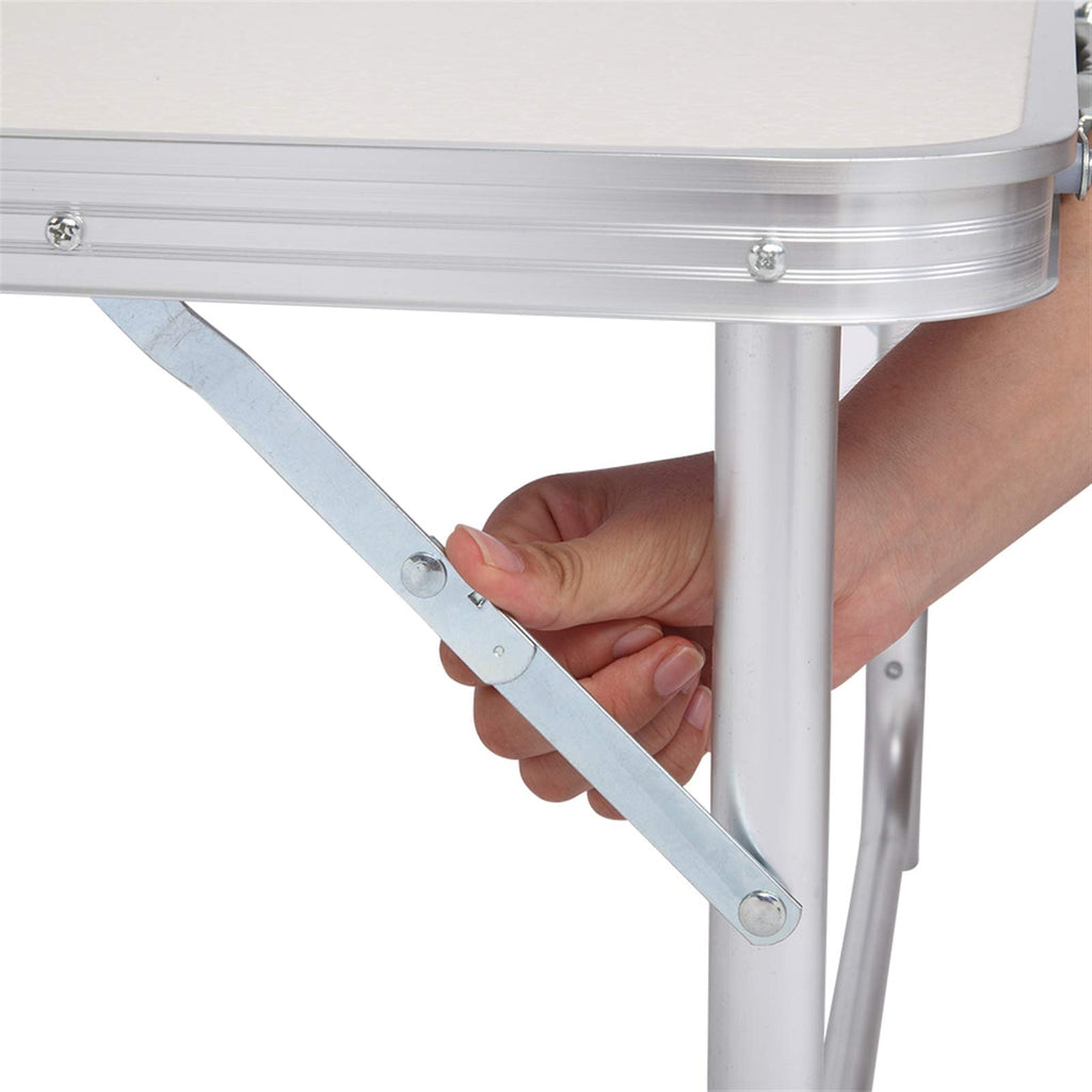 Folding Aluminum Camping Table White 3 FT Y4638