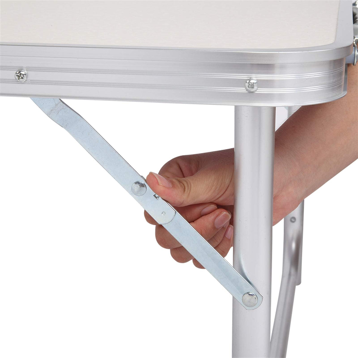 Folding Aluminum Camping Table White 3 FT Y4638