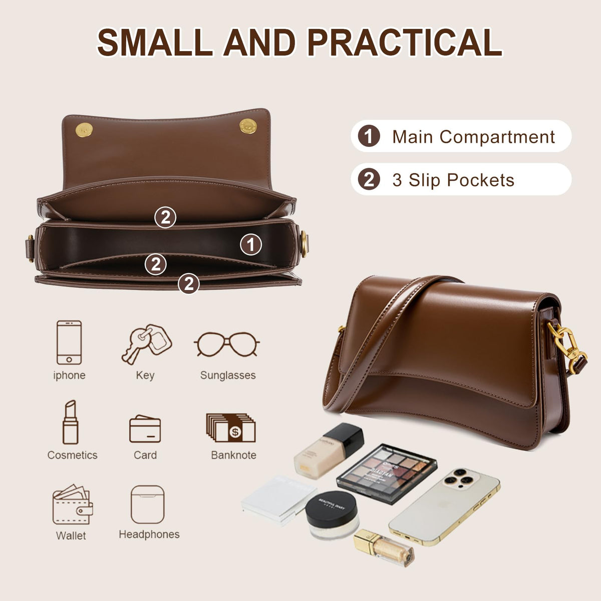 Genuine Leather Crossbody Bag Q317