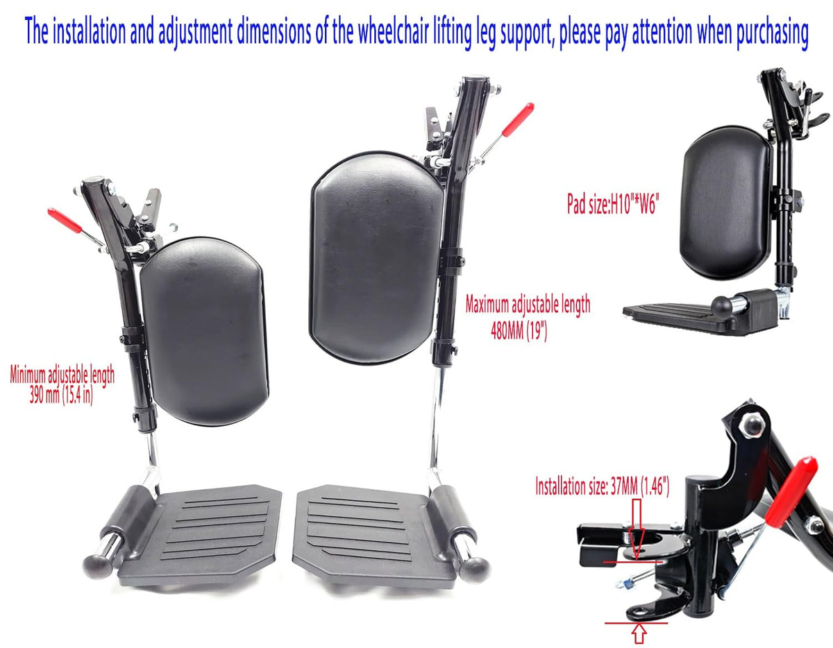 Wheelchair Elevating Legrests with Padded Calf Pads and Composite Footplates O968830