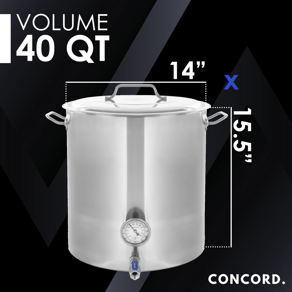 Stainless Steel 40 QT Stock Pot + Propane Burner R725