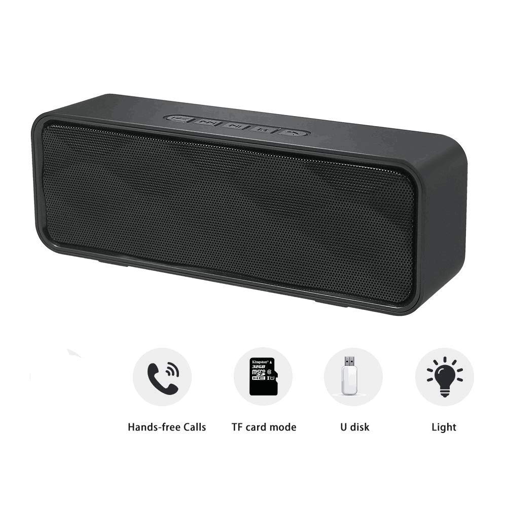 Black Portable Wireless Bluetooth Speaker with AUX USB TF Card Slot R278