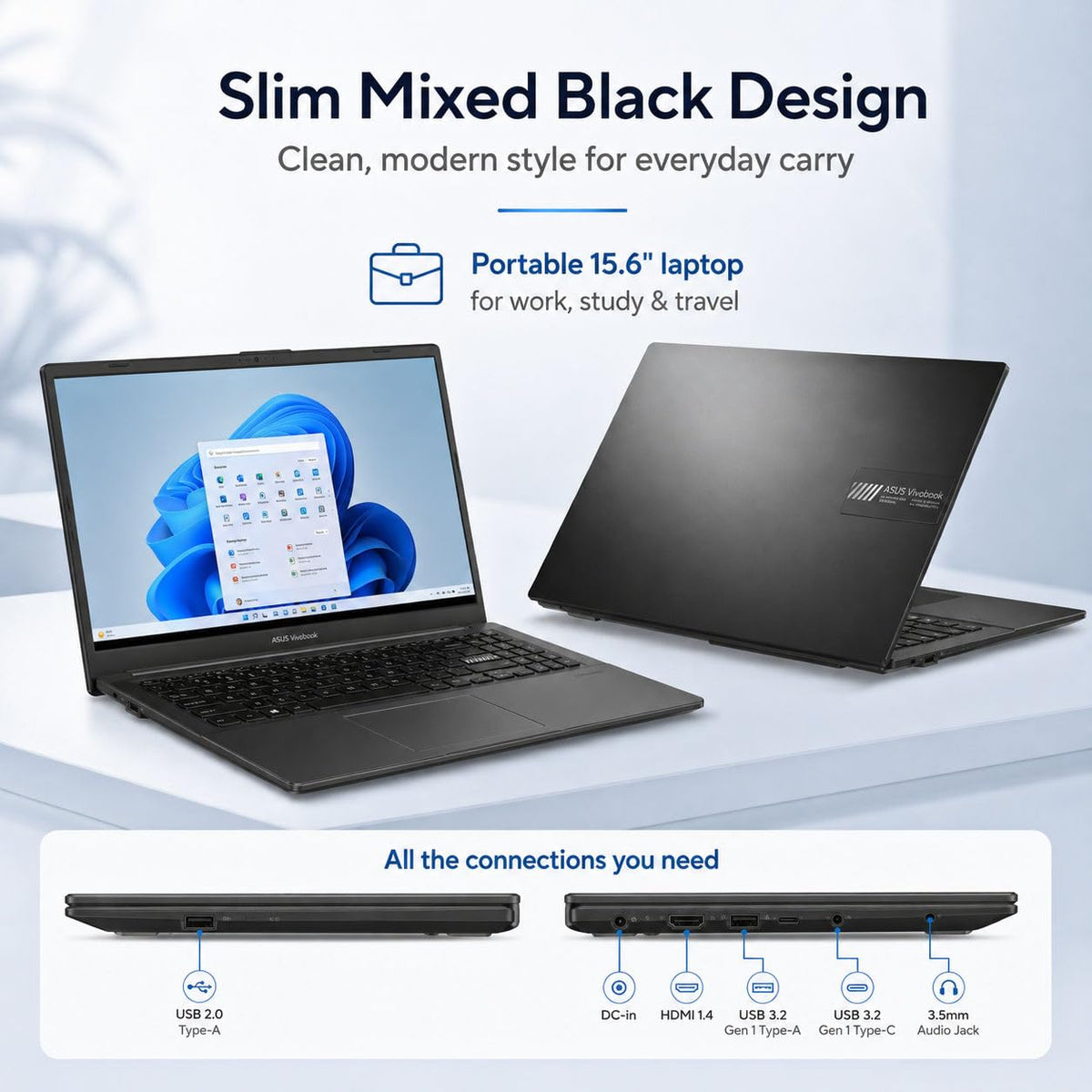 15.6" FHD Laptop AMD Ryzen 5 8GB RAM 512GB SSD S91008