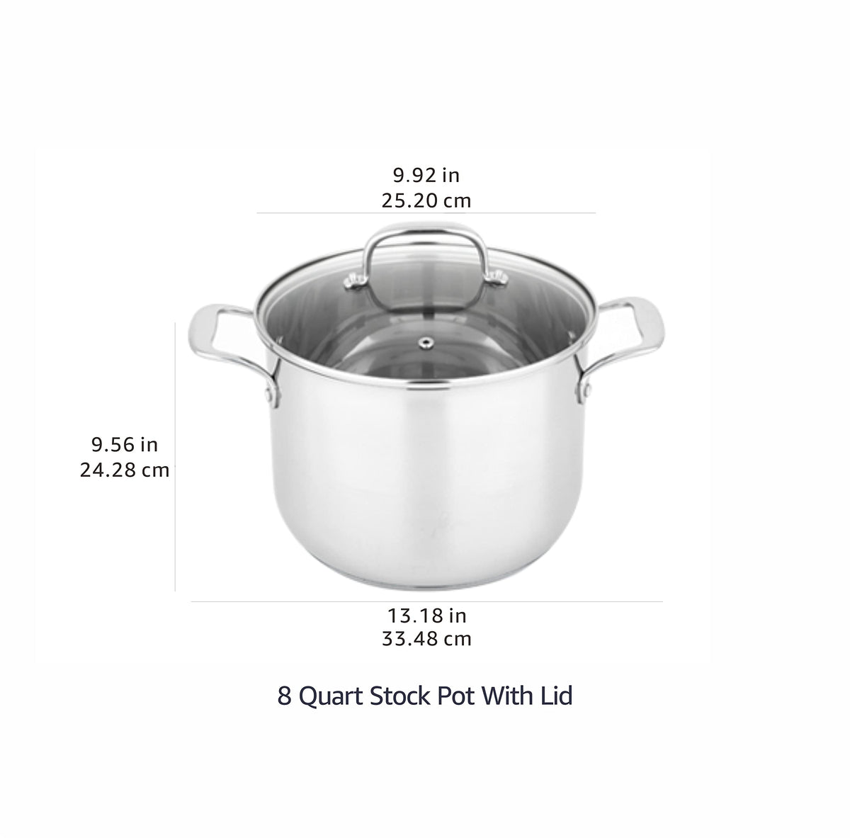 Stainless Steel 8 Quart Stock Pot with Glass Lid O99331