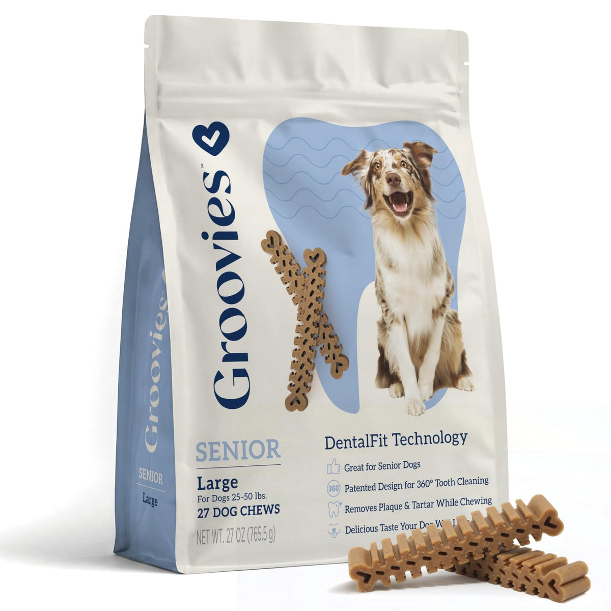 Large Dog Dental Chews, 25-50 lbs, 27Ct R538