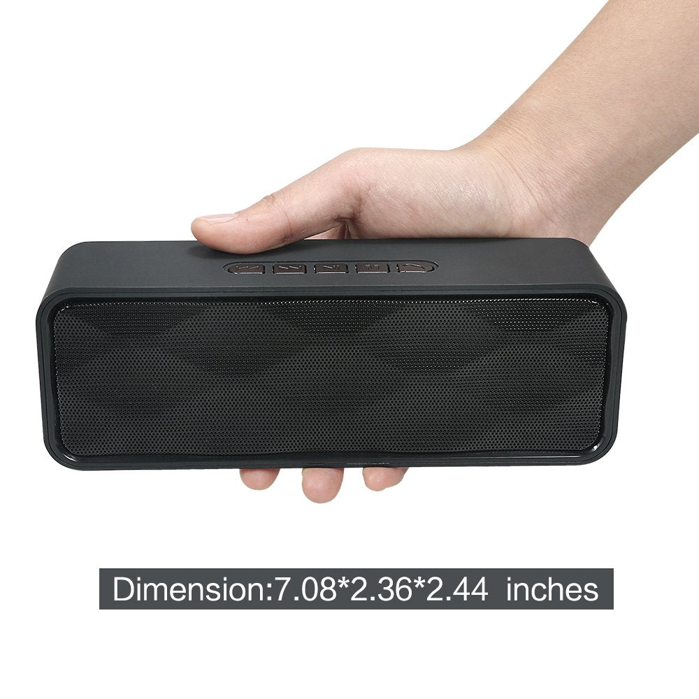 Black Portable Wireless Bluetooth Speaker with AUX USB TF Card Slot R278