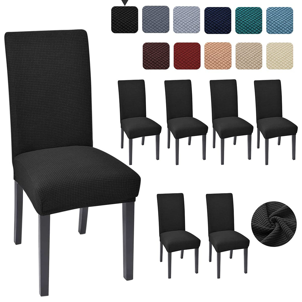 Black 6 Pack Dining Chair Covers J3144