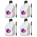 5.5 Gallon Utility Container with 14 Inch Hose, White (4 Pack) F64886