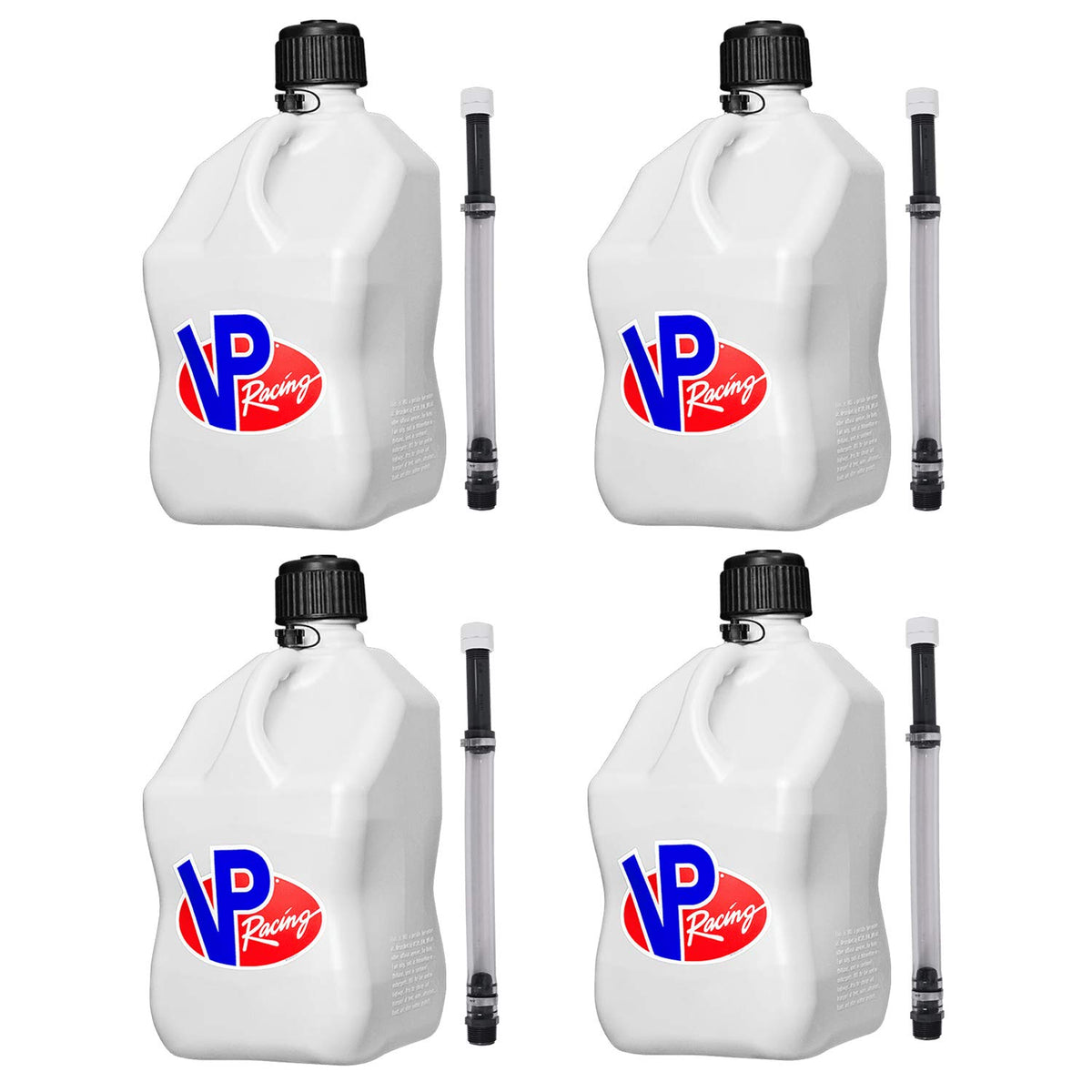 5.5 Gallon Utility Container with 14 Inch Hose, White (4 Pack) F64886