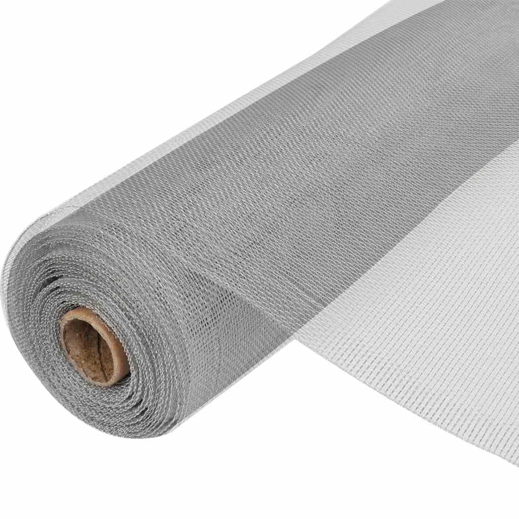 Aluminum Mesh Screen 39.4x196.9 Inches Silver T4253