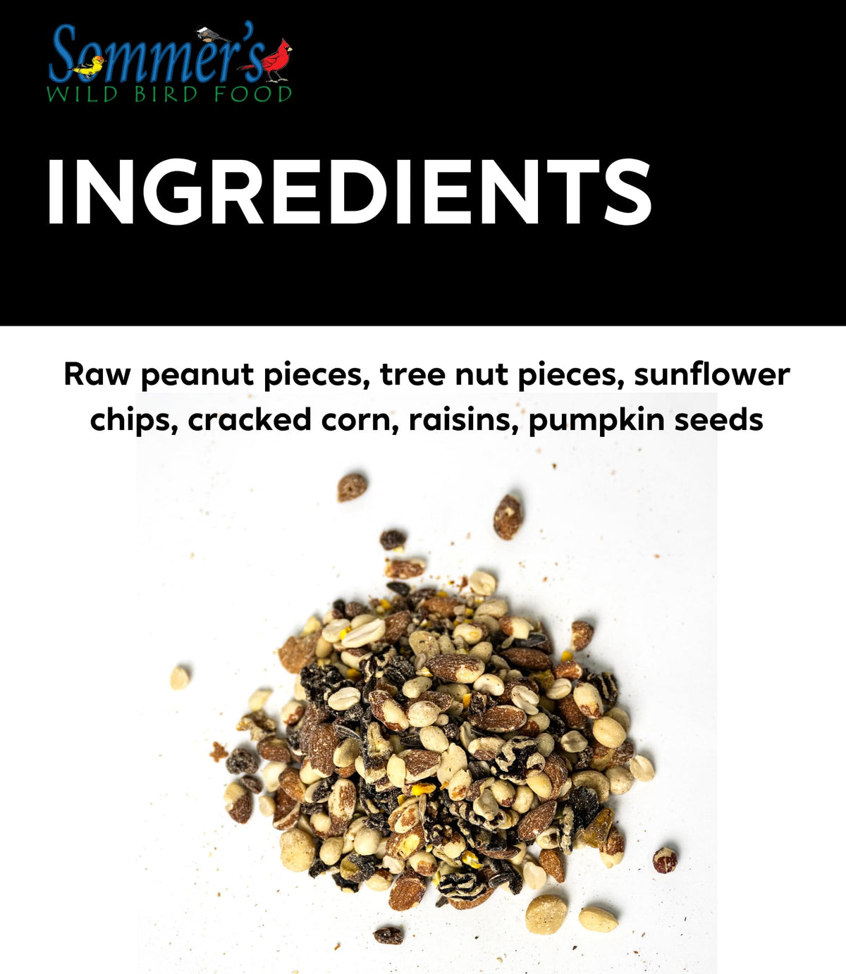 Bird Seed, 20 lb, Nut & Sunflower Seed Blend O59740