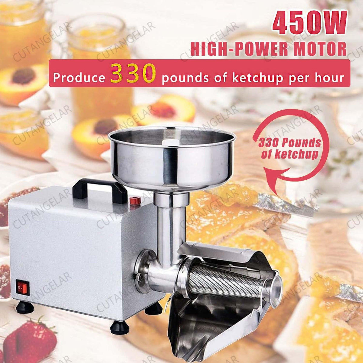 450W Stainless Steel Electric Tomato Strainer T7000