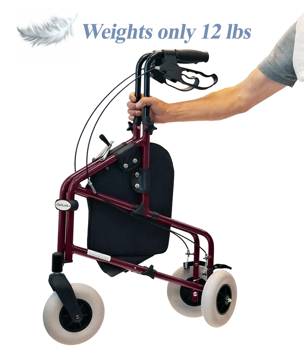 Lightweight Retractable 3 Wheel Walker with Balloon Tires T76958