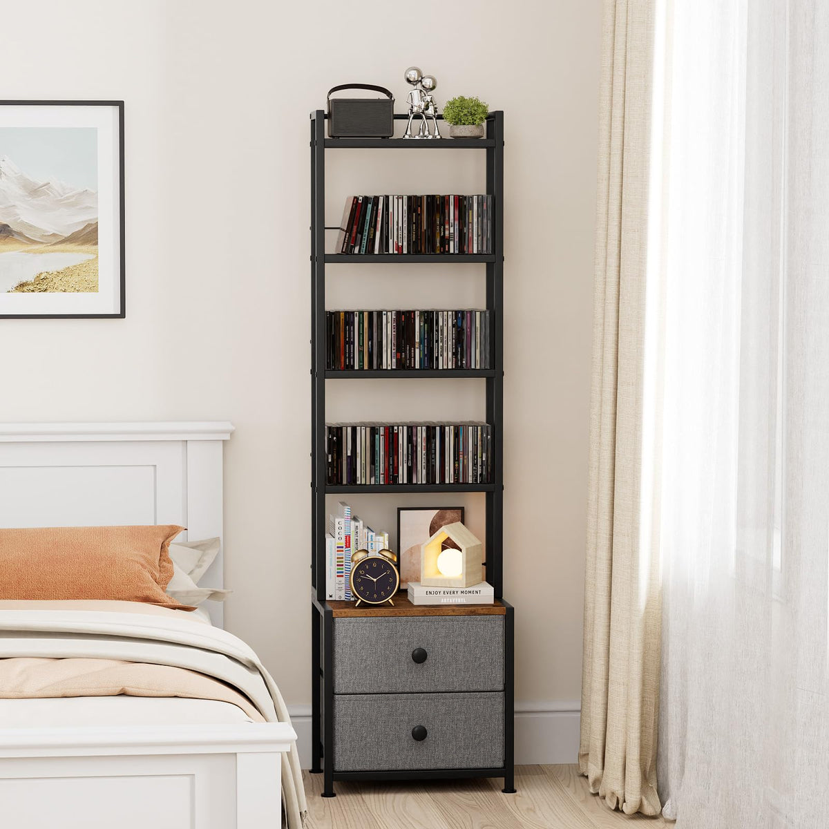 CD Storage Rack with Drawer S44312