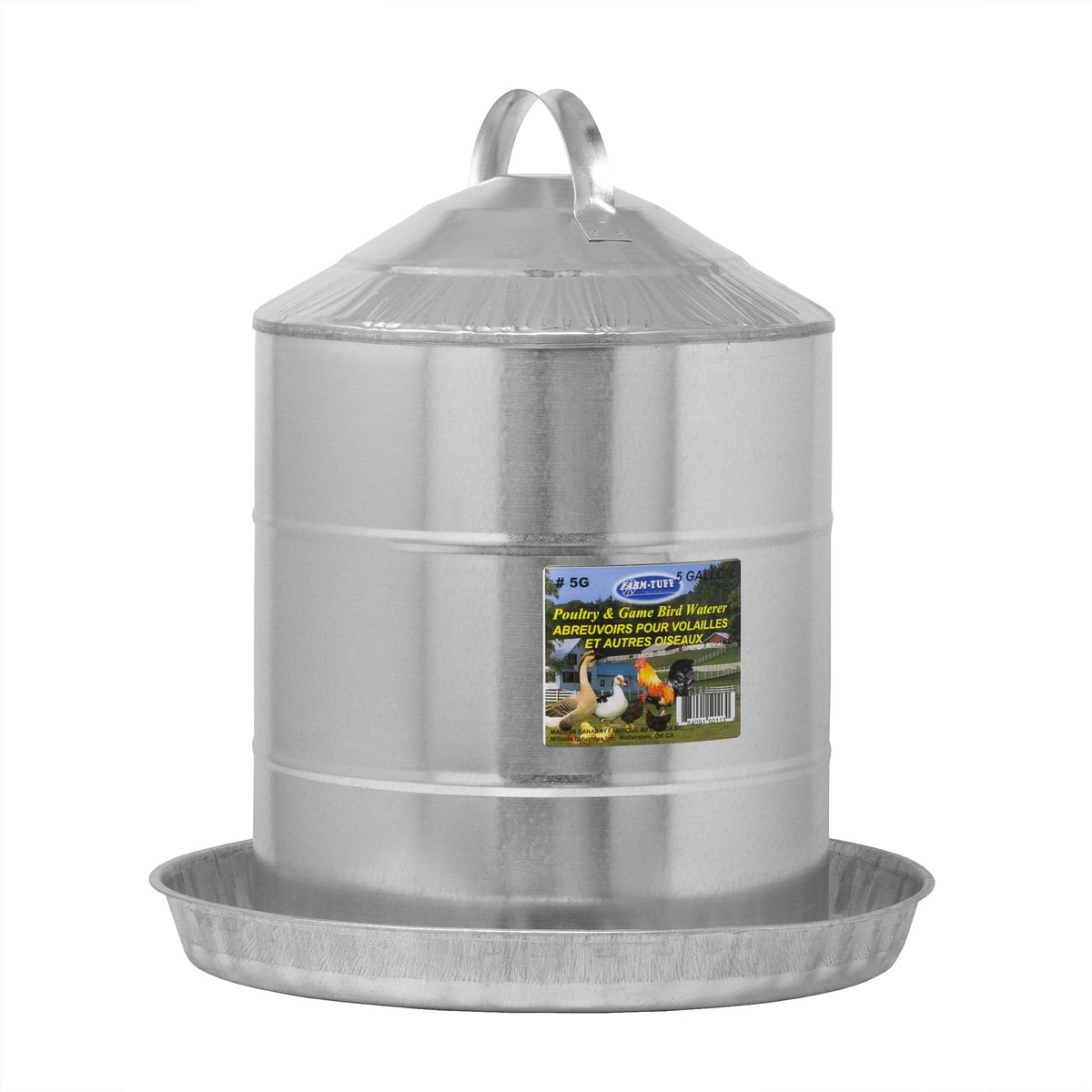 Galvanized 5 Gallon Poultry Waterer Y12597