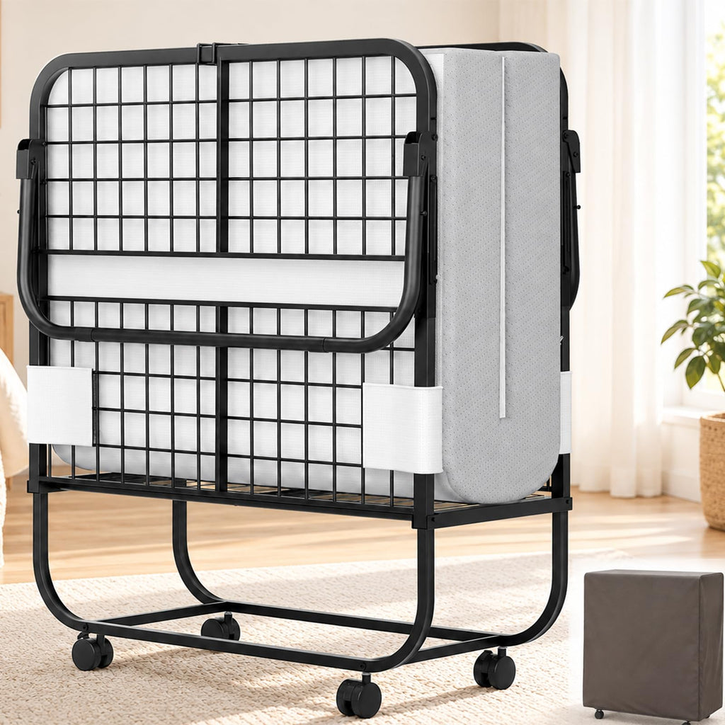 Folding Bed with Mattress Cot Size V742379
